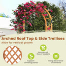 7.7 Feet Garden Arch Wooden Arbor for Climbing Plants by LJGDeals