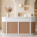 Velmor 70-Inch Modern Wooden Reception Desk With Lockable Drawers (SAK26148) by SAKSBY WHOLESALE