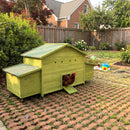 70-Inch Wooden Chicken Coop With Nesting Box, Perch, And Run Doors (SAK74619) by SAKSBY WHOLESALE