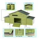 70-Inch Wooden Chicken Coop With Nesting Box, Perch, And Run Doors (SAK74619) by SAKSBY WHOLESALE