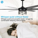70" Black Modern Ceiling Fan