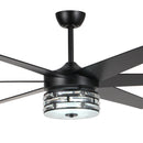 70" Modern DC Motor Downrod Mount Reversible Ceiling Fan with Lighting and Remote Control