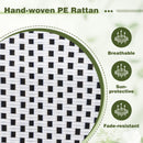 3 Piece French Bistro Table Chair Set with Outdoor Wicker Round Table and 2 Dining Chairs by DirectDeals