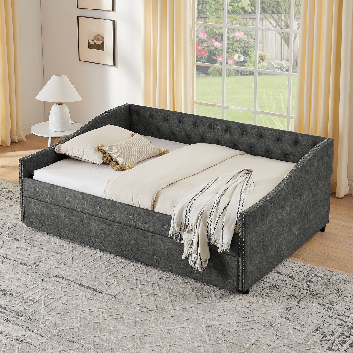 Upholstered Daybed With USB Charging & Pull Out Bed, photo 26 of 40