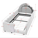 Cute Dinosaur Shaped Bed With Safety Guardrail, Toddler Frame