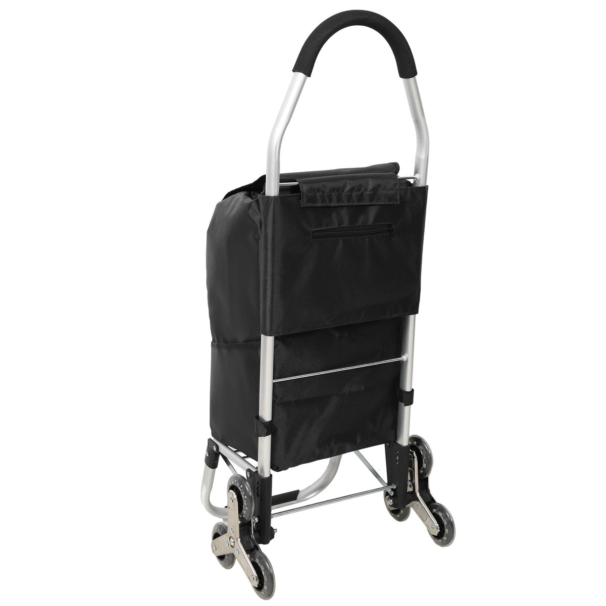 Foldable Shopping Stair Trolley With Triangular Wheels And Removable Waterproof Bag - Black, photo 10 of 19
