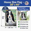 Basset Hound on the branch House Flag 28x40 Porch Sleeve Pole Decorative Outside Yard Banner Artwork Wall Hanging, Polyester