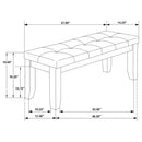 Tufted Upholstered Dining Bench - Brown