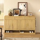 U-Style Farmhouse Sideboard with 3 Drawers & 4 Doors