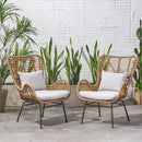 Modern Aesthetic Outdoor Rattan Accent Chair With Metal Legs by HouseOfZazla