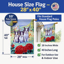 Boston Terrier Trio House Flag 28x40 Porch Sleeve Pole Decorative Outside Yard Banner Artwork Wall Hanging, Polyester