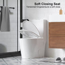 Glossy Tornado Flush 1 Piece Toilet With Dual Flush, Soft Close Seat - Gloss White by HouseOfZazla