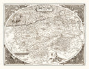 Vintage Map of Flanders, Belgium 1570