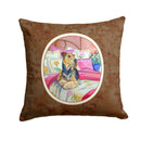 Airedale Waiting on Mom Throw Pillow - 14x14 Decorative Pillow – Art for Your Home & Patio 7006PW1414