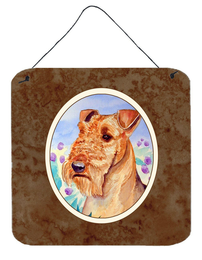 Airedale Terrier in Flowers Wall or Door Hanging Prints 7007DS66