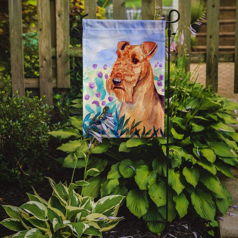 Airedale Terrier in Flowers Flag Garden Size