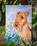 Airedale Terrier in Flowers Garden Flag – Decorative Outdoor Yard Flag