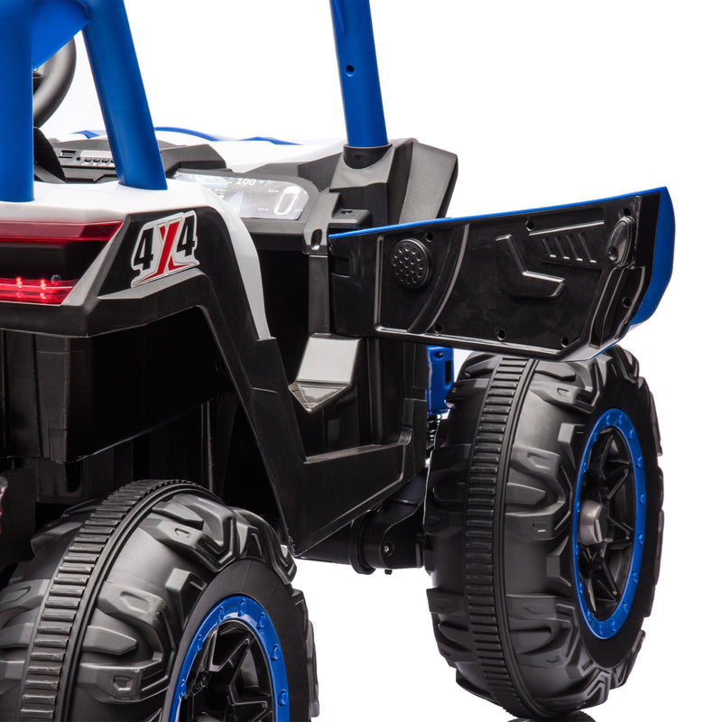 24V Ride On XXL UTV car for kid,2seater with two safety belts, Side by Side 4x4 Ride on Off-Road Truck with Parent Remote Control, Battery Powered Electric Car w/High Low Speed, two safety belts.
