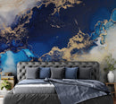 Sapphire Blue Marble Wallpaper Mural.