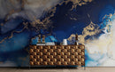 Sapphire Blue Marble Wallpaper Mural.