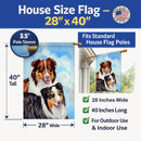 Australian Shepherd What a pair House Flag 28x40 Porch Sleeve Pole Decorative Outside Yard Banner Artwork Wall Hanging, Polyester