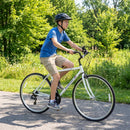 700C Hybrid Bike for Adult with 18-Speed Shimano Drivetrain and Phone Holder by LJGDeals