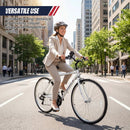 700C Hybrid Bike for Adult with 18-Speed Shimano Drivetrain and Phone Holder by LJGDeals