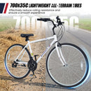 700C Hybrid Bike for Adult with 18-Speed Shimano Drivetrain and Phone Holder by DirectDeals