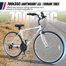 700C Hybrid Bike for Adult with 18-Speed Shimano Drivetrain and Phone Holder by LJGDeals