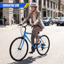 700C Hybrid Bike for Adult with 18-Speed Shimano Drivetrain and Phone Holder by LJGDeals