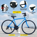 700C Hybrid Bike for Adult with 18-Speed Shimano Drivetrain and Phone Holder by DirectDeals