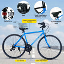 700C Hybrid Bike for Adult with 18-Speed Shimano Drivetrain and Phone Holder by LJGDeals