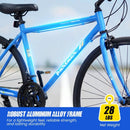 700C Hybrid Bike for Adult with 18-Speed Shimano Drivetrain and Phone Holder by LJGDeals