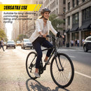 700C Hybrid Bike for Adult with 18-Speed Shimano Drivetrain and Phone Holder by LJGDeals