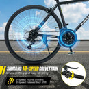 700C Hybrid Bike for Adult with 18-Speed Shimano Drivetrain and Phone Holder by LJGDeals