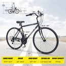 700C Hybrid Bike for Adult with 18-Speed Shimano Drivetrain and Phone Holder by DirectDeals