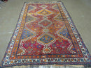 4' X 7' Antique Handmade Tribal Turkish Wool Rug Nice