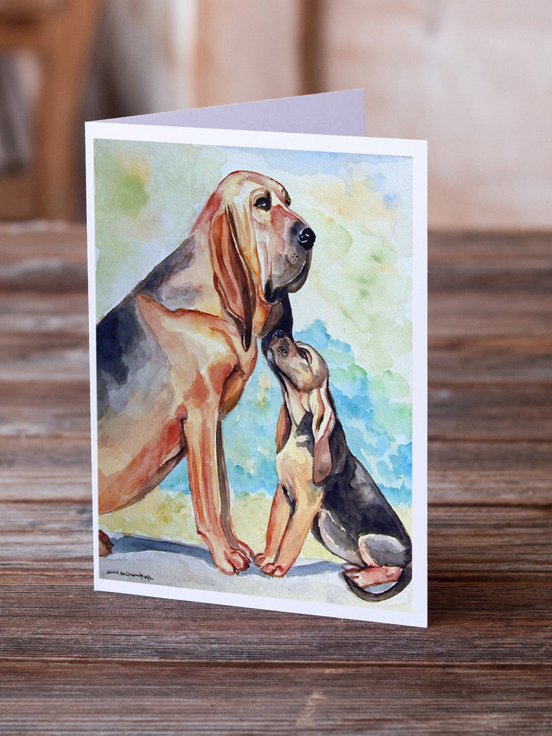 Bloodhound Momma's Love Greeting Cards and Envelopes Pack of 8