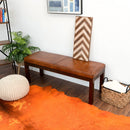 Austin - Bench With Lines - Antique Brown / Brown / Rustic / Tan by HouseOfZazla
