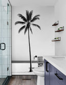 Black & White Tropical Palm Tree Beach Wallpaper Mural.