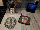 Brussels Griffon Pot Holder Set of 2 Heat Resistant Quilted Hot Pads 7.5 x 7.5 Inch, Insulated Kitchen Trivets for Cooking & Baking