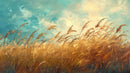 Wildgrass Wallpaper Mural. Rustic Country Farmhouse Theme.