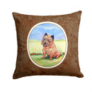 Cairn Terrier and the Chipmunk Decorative Throw Pillow 14x14 Indoor Outdoor Accent Cushion, Fabric Cover with Insert for Sofa, Bed, Porch & Living Room