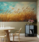Wildgrass Wallpaper Mural. Rustic Country Farmhouse Theme.
