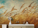 Wildgrass Wallpaper Mural. Rustic Country Farmhouse Theme.
