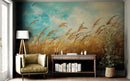 Wildgrass Wallpaper Mural. Rustic Country Farmhouse Theme.