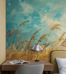 Wildgrass Wallpaper Mural. Rustic Country Farmhouse Theme.