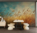 Wildgrass Wallpaper Mural. Rustic Country Farmhouse Theme.