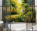 Green Forest Painting Wallpaper Mural.
