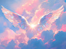 Angel Wings Over Clouds Wallpaper Mural.